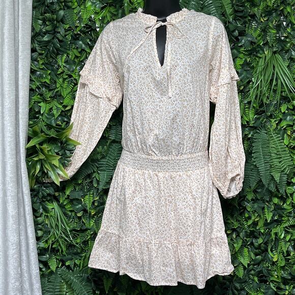 CHARLIE HOLIDAY ANTHROPOLOGIE Dress Women 4 Orange Floral‎ Boho Cottage 2803 - Picture 8 of 11